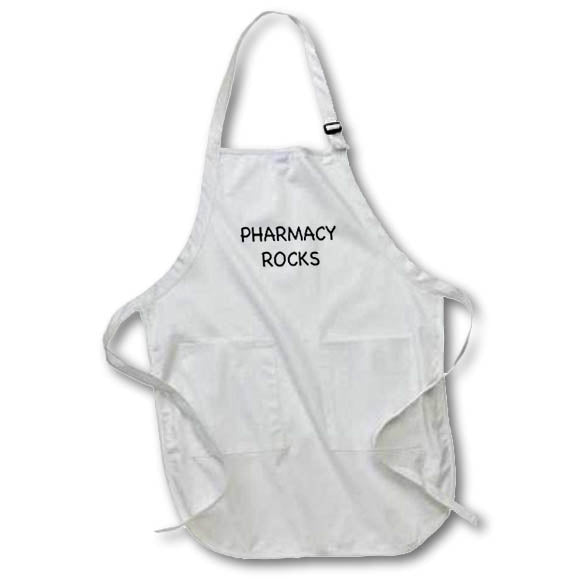 image of BLACK Full Length Apron with Pockets 22w x 30l