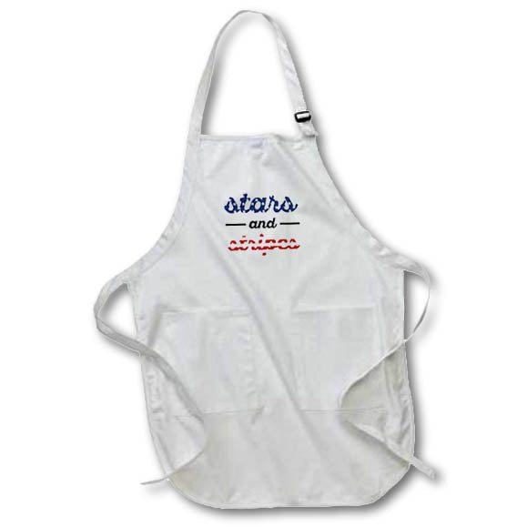 Apron - Stars and Stripes on white background. Stamp City - typography