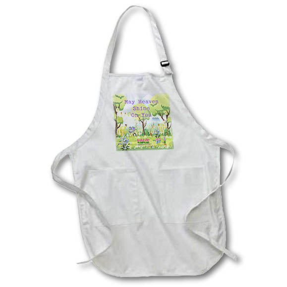 Apron - Image of May Heaven Shine On You Words Over Garden And Trees lens Art by Florene - Summer Activities With Text