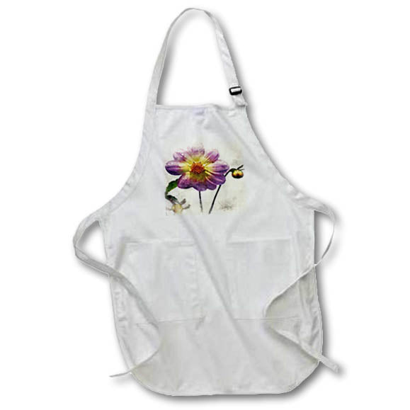 Apron - Pretty Image of Watercolor Yellow and Purple Flower Image Of Watercolors