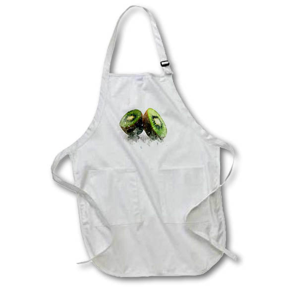 Apron - Kiwi Cut In Half Image Of Watercolor Image Of Watercolors