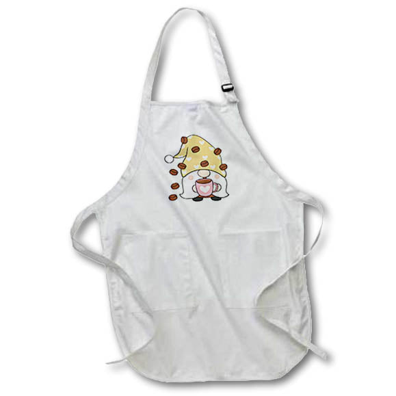 Apron - Gnome Coffee Lover Coffee Bean Cap with Hearts, 3dramm AmansMall Mythical Creatures – Gnomes