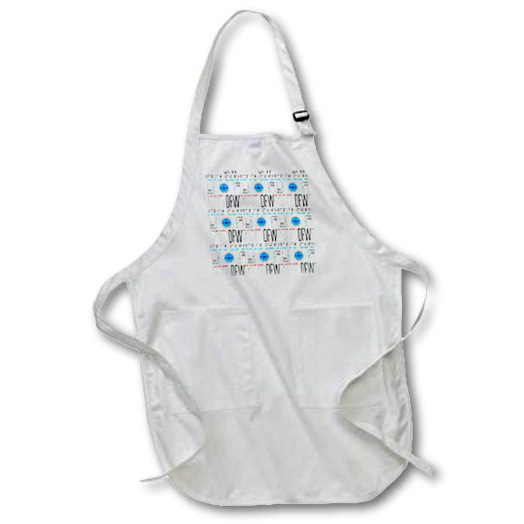 Apron - Seamless Pattern Travel By Air Dallas Fort Worth, USA, DFW Alexis Design - Pattern Travel By Air