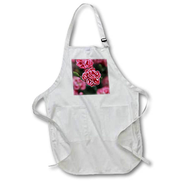 Apron - A macro photograph of pink and white carnations. Stamp City - flower macro