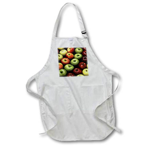 Apron - Artistic Red and Green Apples Arranged In A Pattern Acrylic Painting - Apples