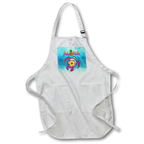 Apron - A underwater tropical honu sea turtle and Aloha Hawaii. Creative Studios – Hawaii Islands Aloha