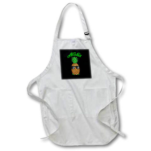 Apron - A fun pineapple with sunglasses pattern saying Aloha. Creative Studios – Hawaii Islands Aloha