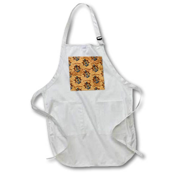 Apron - Nautical Captain pattern of ship anchor and helm. Creative Studios – Nautical Sailing