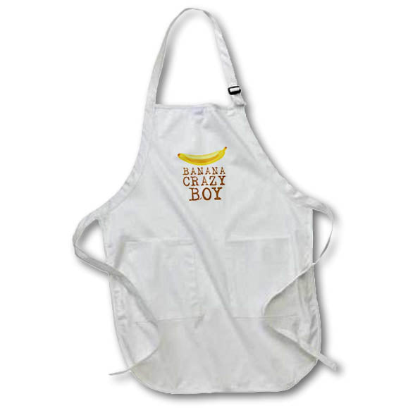 Apron - An image of a yellow banana. A text Banana crazy boy under the image Alexis Design - Fruits Banana