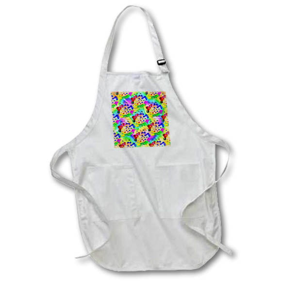 Apron - A painter art palette with brushes pattern and tie dye background. Creative Studios – Artist Art Career