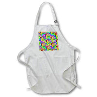 Apron - A painter art palette with brushes pattern and tie dye background. Creative Studios – Artist Art Career