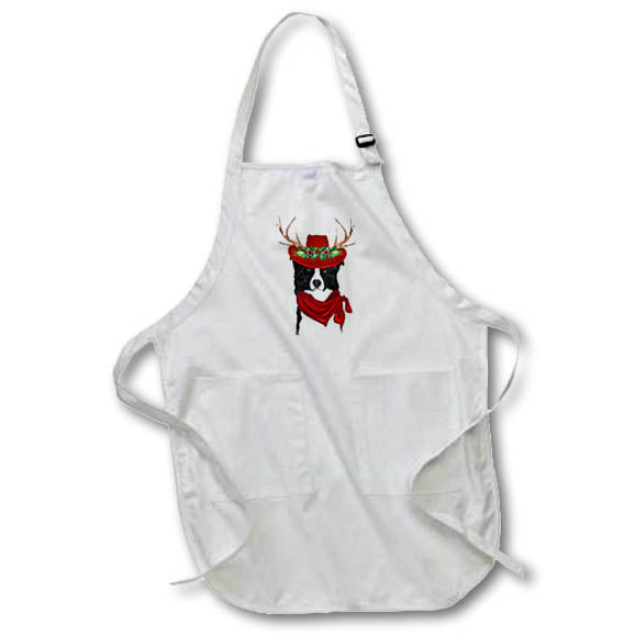 Apron - Country Western Border Collie Cowboy Christmas Dog Fleas NaviDOG Collection