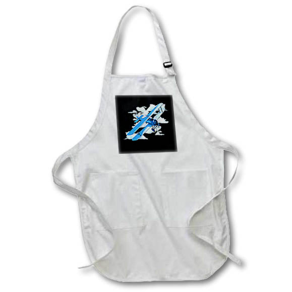 Apron - A vintage sky blue biplane aviation graphic. Creative Studios – Aviation Airplanes