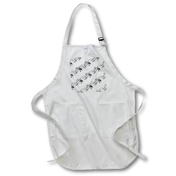 Apron - A black and white biplane aviation pattern for aviators. Creative Studios – Aviation Airplanes