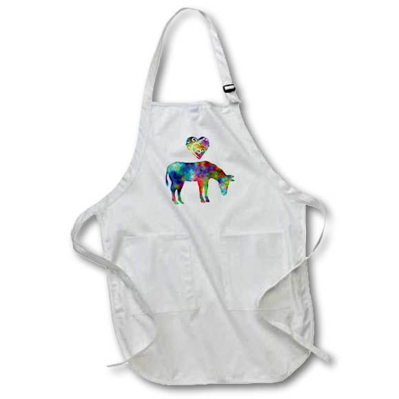 Apron - Love Donkey- Tie Dye Donkey and Swirly Heart Designs- LOVE ANIMALS