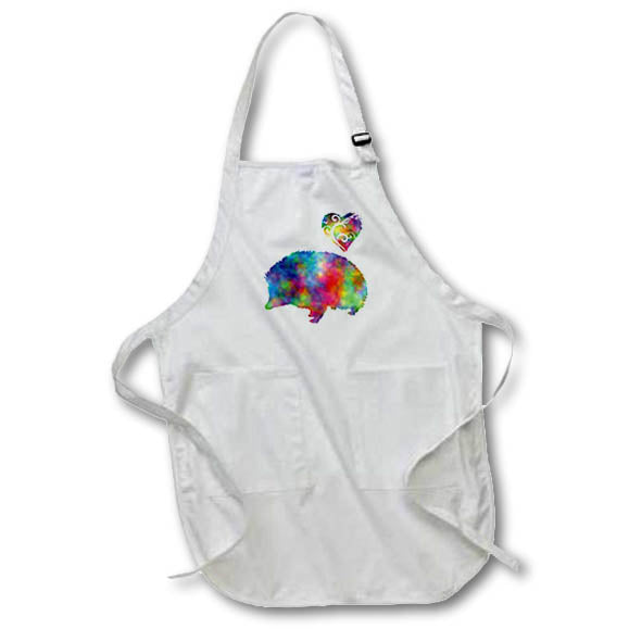 Apron - Love Hedgehog- Tie Dye Hedgehog and Swirly Heart Designs- LOVE ANIMALS