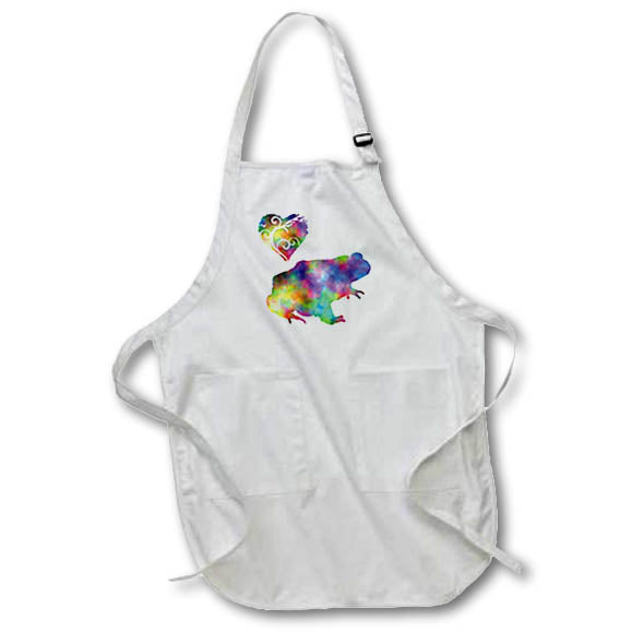 Apron - Love Amphibian- Tie Dye Amphibian and Swirly Heart Designs- LOVE ANIMALS