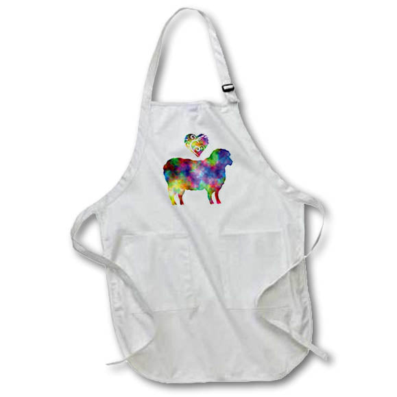 Apron - Love Sheep- Tie Dye Sheep and Swirly Heart Designs- LOVE ANIMALS