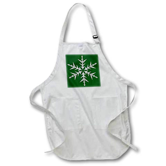 Apron - Minimalistic White Snowflake Hand Drawn Art Vector Art - Minimalist Snowflake