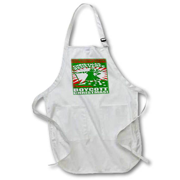 Apron - Reject Wasteful Consumption Boycott Christmas Vector Art - Anti Christmas