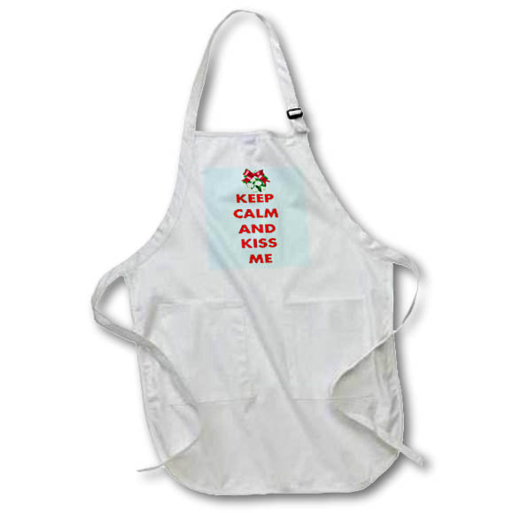 Apron - Keep Calm and Kiss Me Novelty Christmas Typography - Christmas Parody