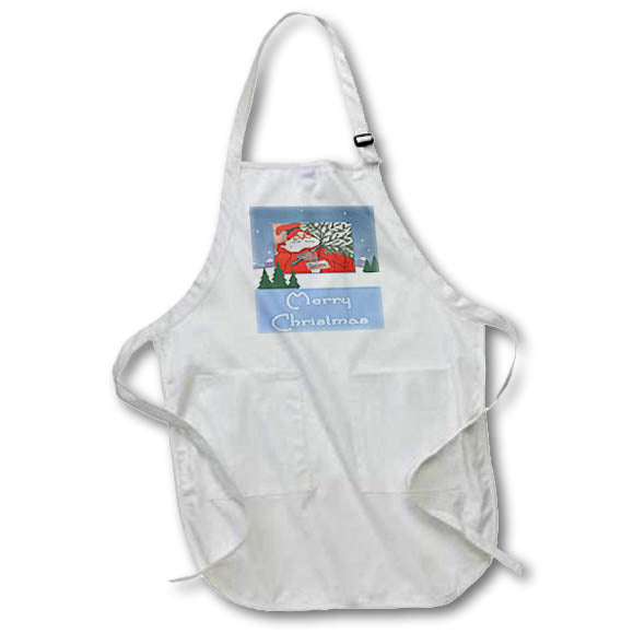 Apron - A Traditional Merry Christmas Greeting Vector Art Vector Art - Santa Claus