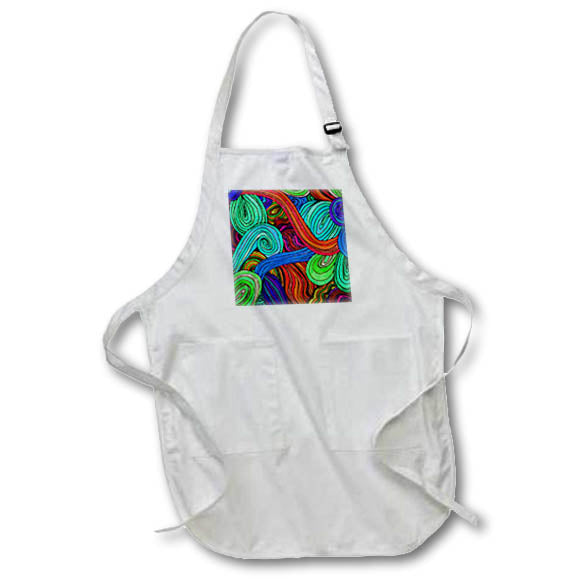 Apron - Colored pencil lines very bright and cheery Design - Psychedelic Red