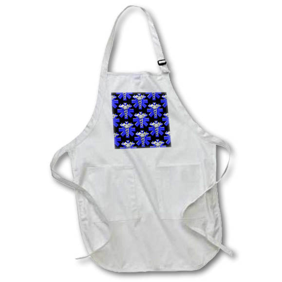 Apron - Silver Caduceus pattern for Nurses and Medical staff. Creative Studios – Nursing