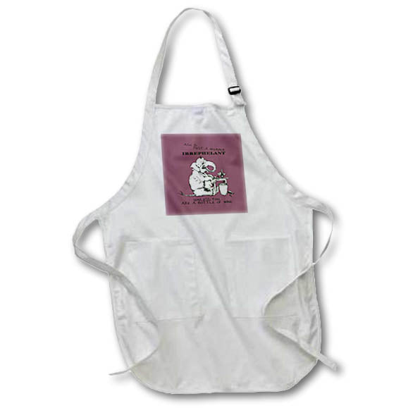 Apron - Age Is Just A Number Birthday Elephant Humor Black Text Illustration - Wine Humor