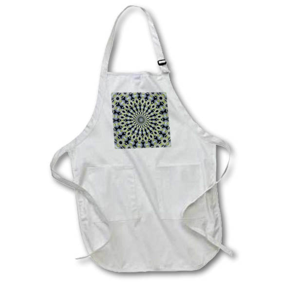 Apron - Kaleidoscope Mandala In Yellow and Gray Colors Digital Art - Mandala Pattern