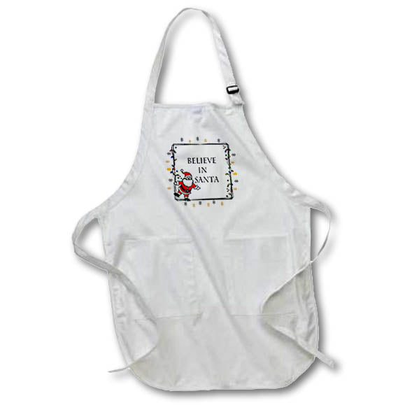 Apron - Santa Claus Ice Skater Believe in Santa Quote, SM3DR Christmas Designs