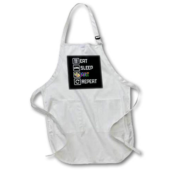 Apron - Eat sleep art repeat signs for artists and painters. Creative Studios – Artist Art Career