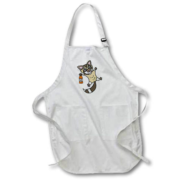 Apron - Cute Funny Flying Sugar Glider Drinking Beer Cartoon Animals