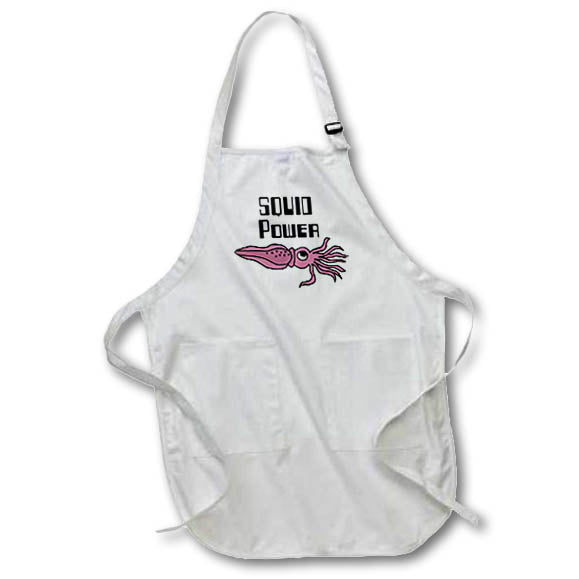 Apron - Funny Cute Purple Squid Cartoon says Squid Power Animals