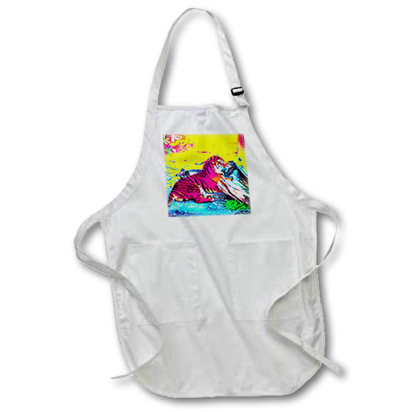 Apron - A bright retro color photo of a tiger Animal - Tiger Bright