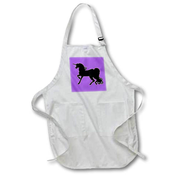 Apron - A pretty silhouette of a unicorn Animal - Black Unicorn Silhouette