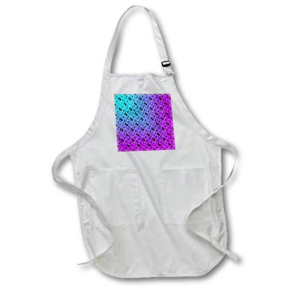 Apron - Black unicorns on a pretty purple and blue background Animal - Black Unicorn Pattern