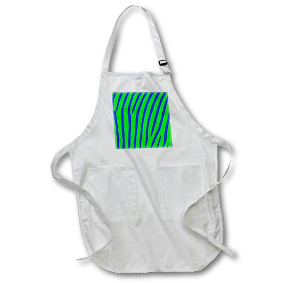 Apron - An awesome green and blue zebra design Design - Green and Blue Zebra