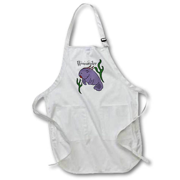 Apron - Funny Female Manatee as Womanatee Pun Beach Cartoon Funny