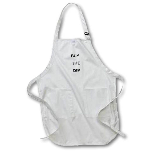 Apron - Image of Buy The Dip In Big Black Bold letters lens Art by Florene - Crypto World