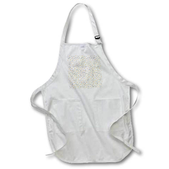 Apron - Black, Beige, and Image Of Gold Stars and Dots Pattern Patterns