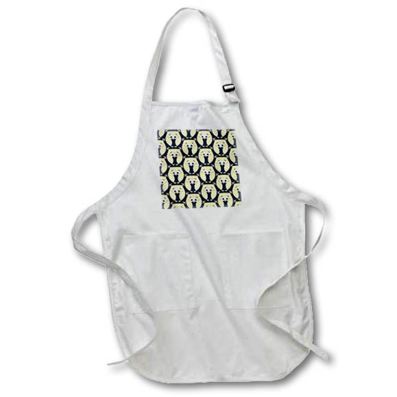 Apron - Cute Yellow and Black Wide Eyed Owls Pattern Patterns