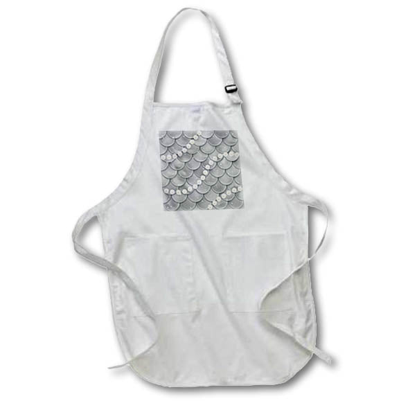 Apron - Pretty Gray Scallops and Image Of Pearls Pattern Patterns