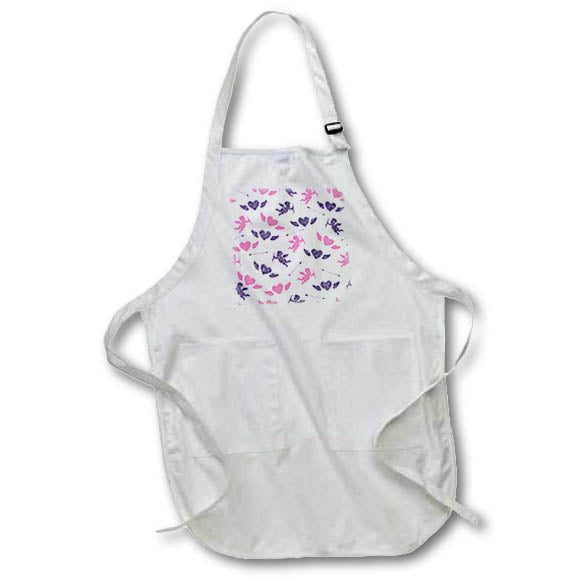 Apron - Cute Pink and Purple Cupid and Hearts Pattern Patterns