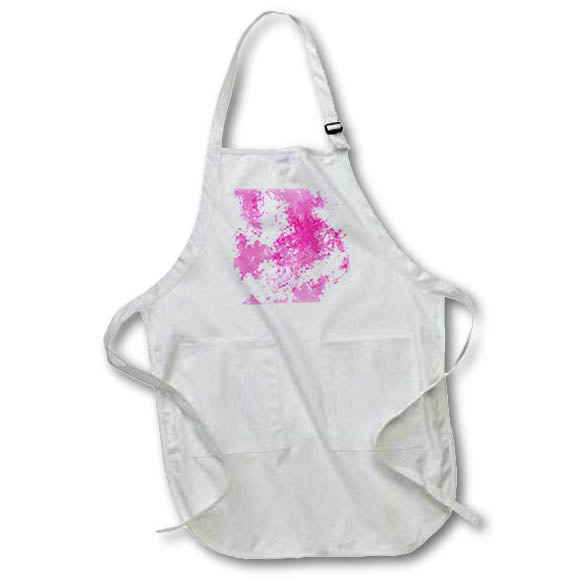 Apron - Modern Pink and White Image Of Paint Splatter Abstract Patterns