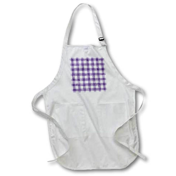 Apron - Purple and White Image Of Watercolor Plaid Pattern Patterns