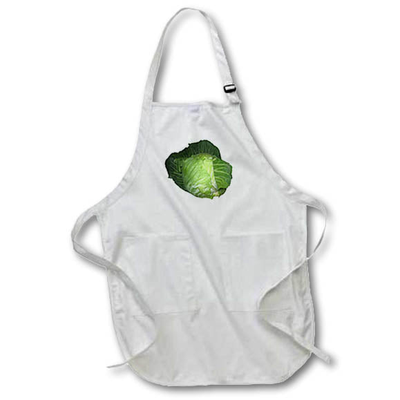 Apron - Photo of a full ripe green cabbage with open leaves sArt Photography - Food