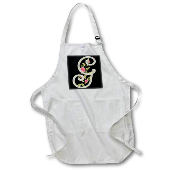 Apron - Monogram Initial G With Pretty Pink Flowers Monograms