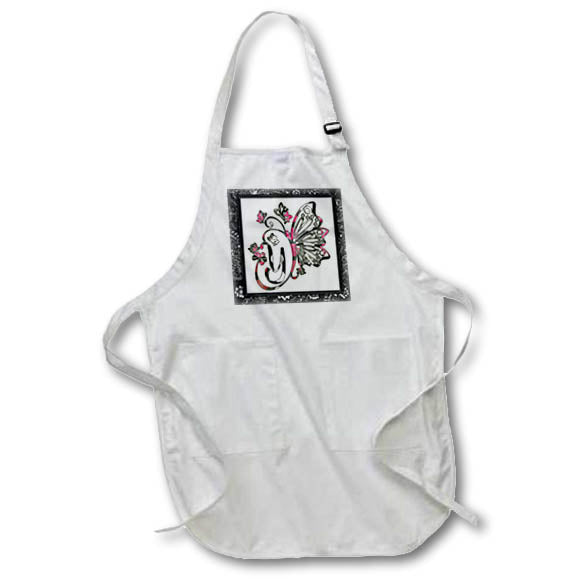 Apron - Pretty Fancy Butterfly Monogram Initial Y Monograms