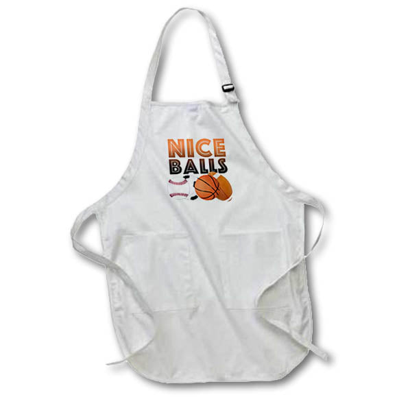 Apron - Image of Words Nice Balls With Sporting Goods Picture – Sports Humor